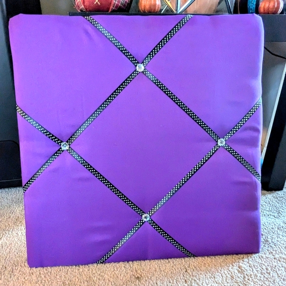 EUC Plush Purple Rhinestone Photo Memo Vision Board - Picture 1 of 1